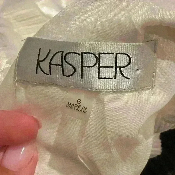 Kasper Women's Wide Lapel Velvet Jacquard Topper Size 6 - Picture 6 of 6